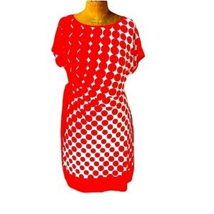New directions orange with white dots size 14 dress